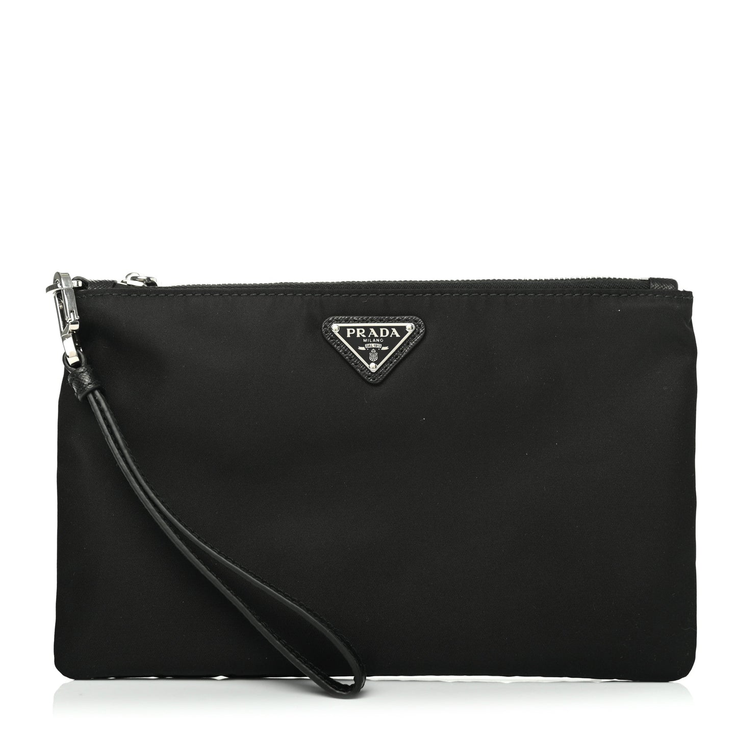 Tessuto Nylon Saffiano Wristlet Black