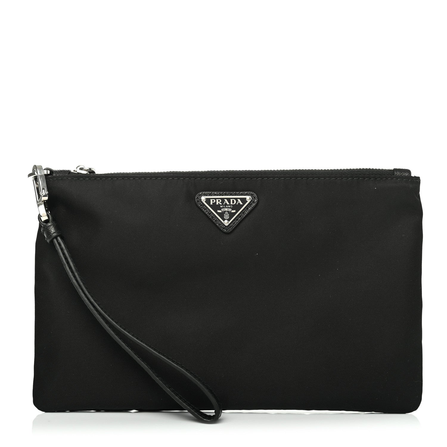 Prada Tessuto Nylon Saffiano Wristlet Black 1 of 4