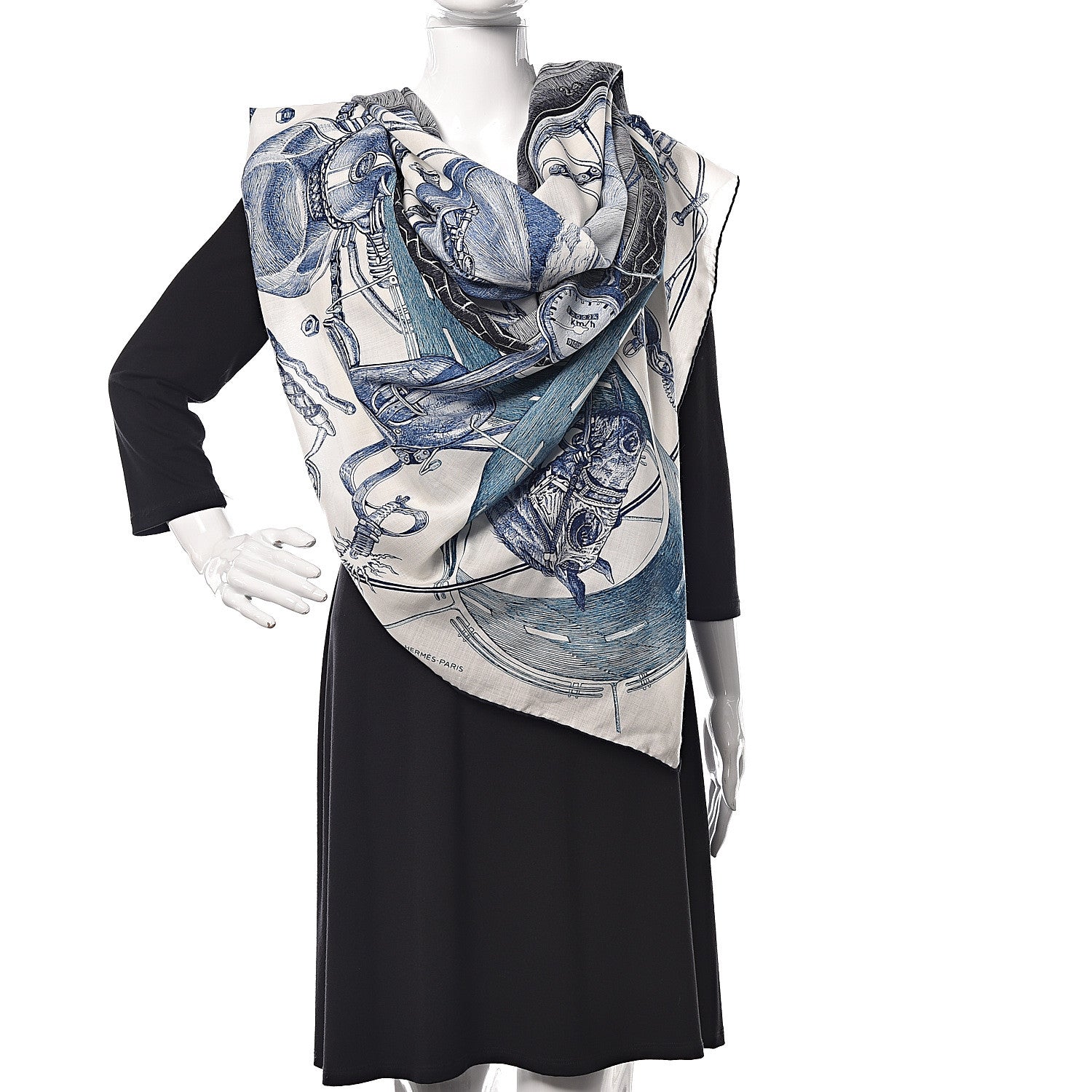 Hermes Wool Silk Route 24 Scarf 140 2 of 9