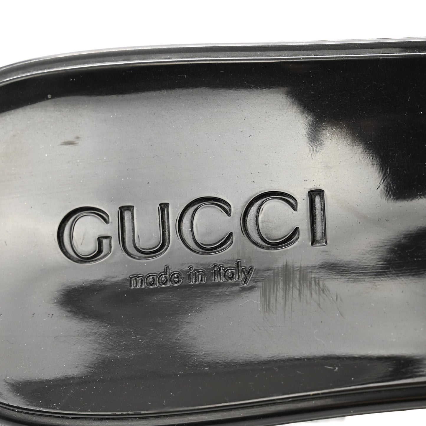 Rubber Gucci Logo Womens Platform 20/60mm Slide Sandals 38 Black