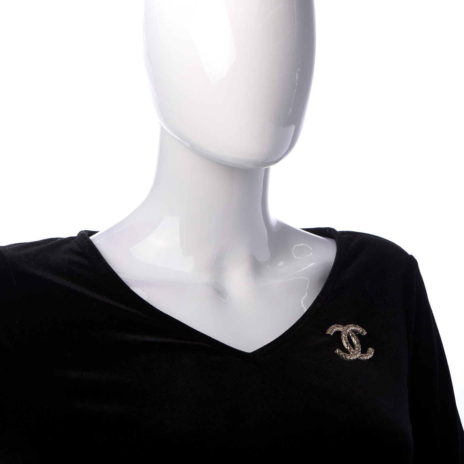 Chanel Metal CC Diamond Quilted Brooch Light Gold 2 of 4