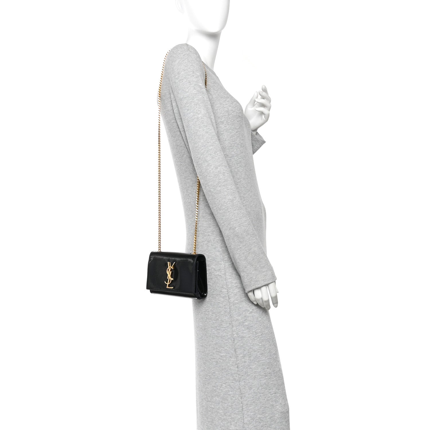 Saint Laurent Patent Small Monogram Kate Satchel Black 2 of 11