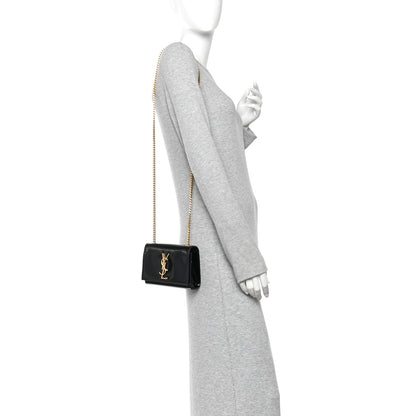 Saint Laurent Patent Small Monogram Kate Satchel Black 2 of 11