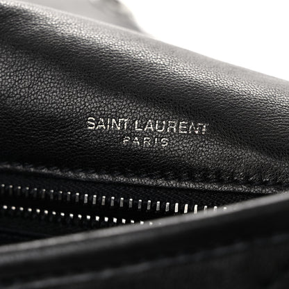Saint Laurent Calfskin Matelasse Monogram Studded Stardust Medium Niki Chain Satchel Black 6 of 11