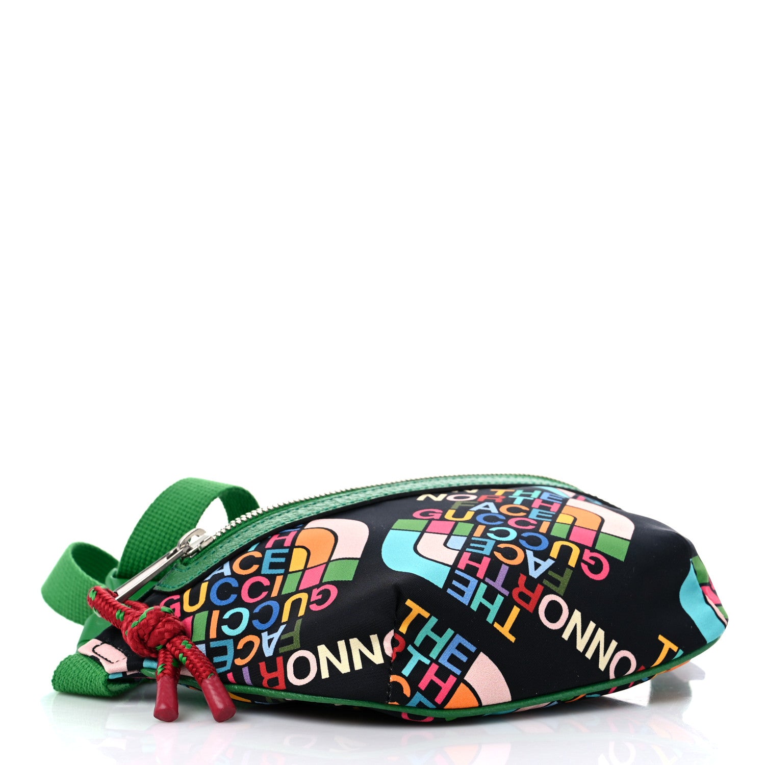 Gucci X THE NORTH FACE Econyl Nylon Textured Dollar Calfskin Belt Bag Black Turquoise New Shamarock New Cherry Red 4 of 8