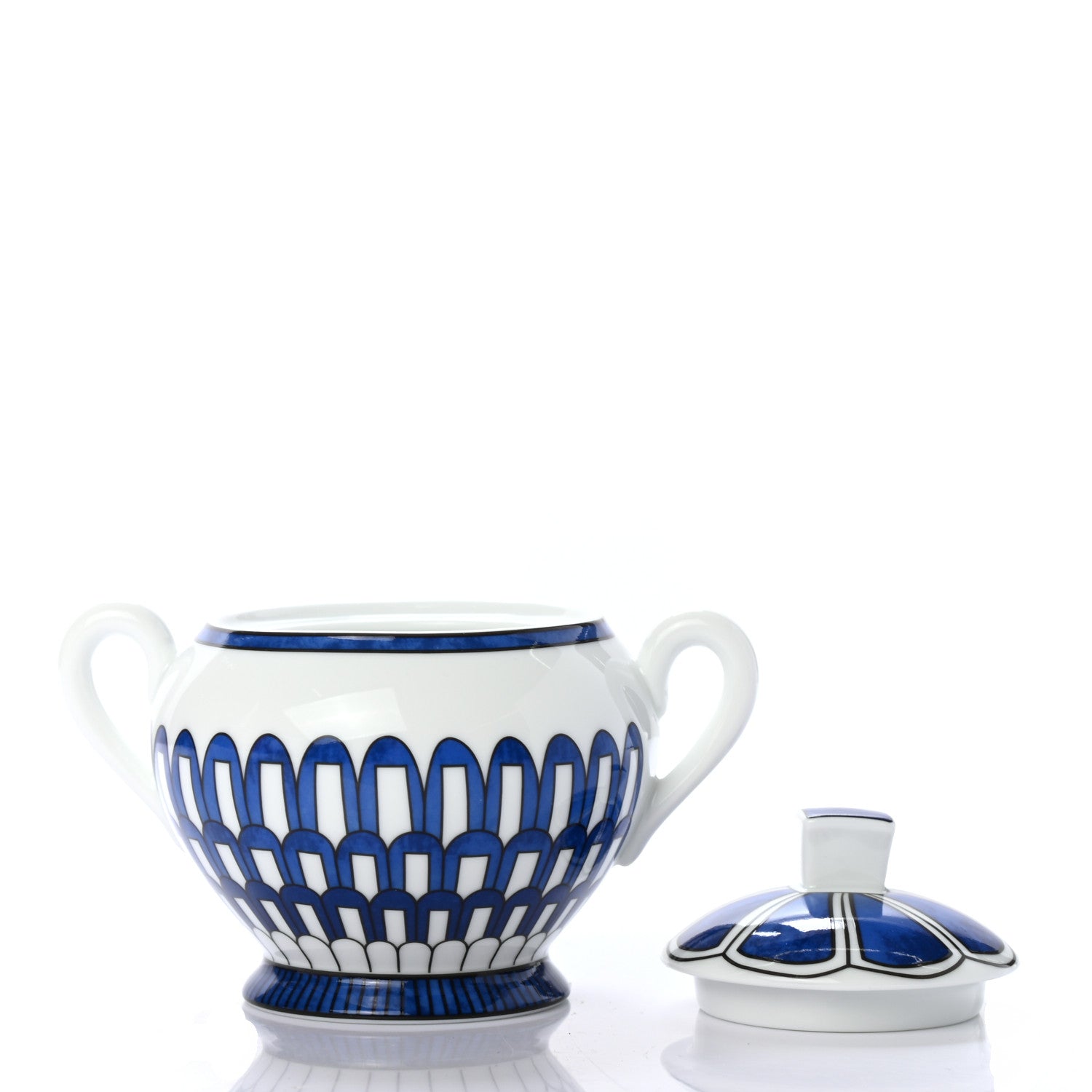 Hermes Porcelain Bleus d'Ailleurs Sugar Bowl 5 of 8