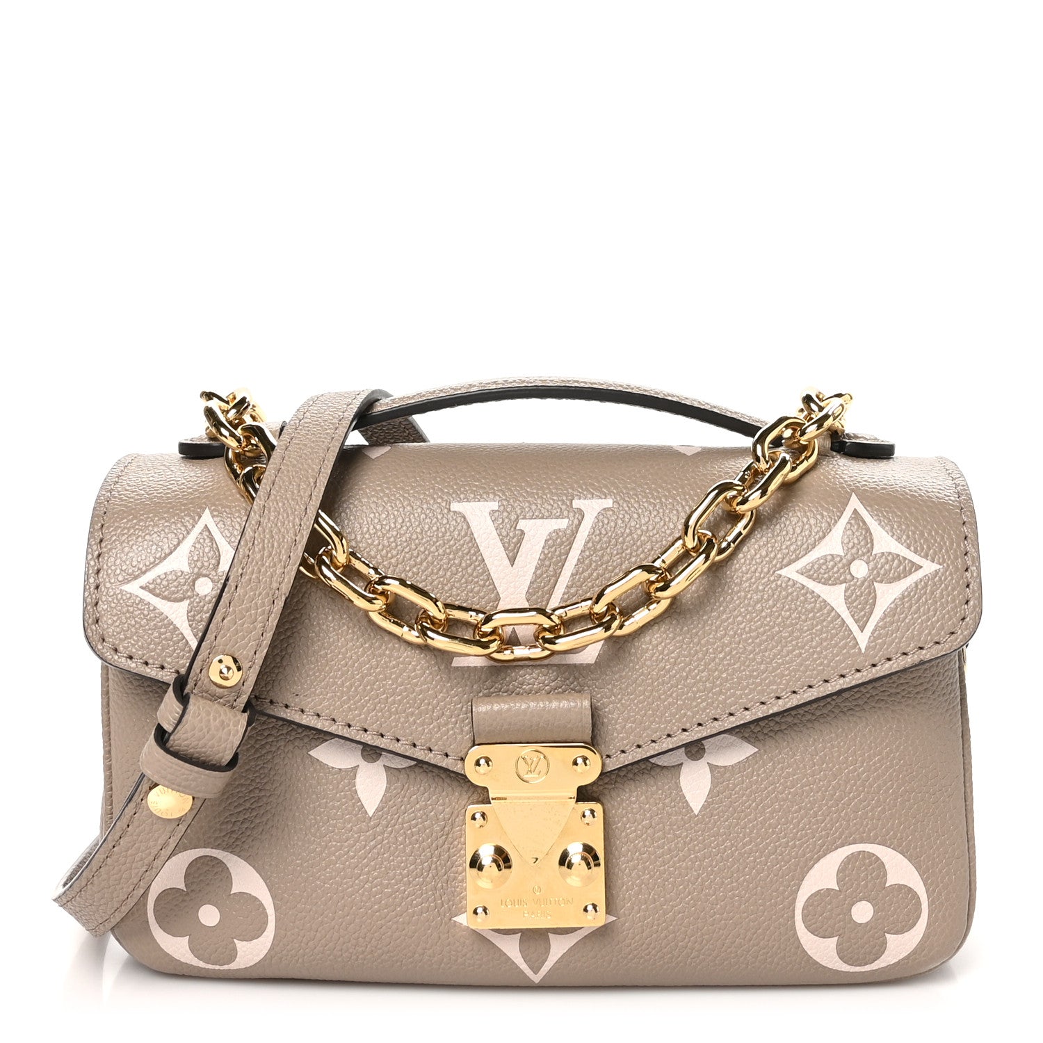 Louis Vuitton Empreinte Monogram Giant Pochette Metis East West Tourterelle Creme 1 of 10