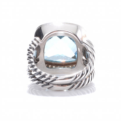 David Yurman Sterling Silver Diamond Blue Topaz 14mm Albion Ring 54 7 3 of 7