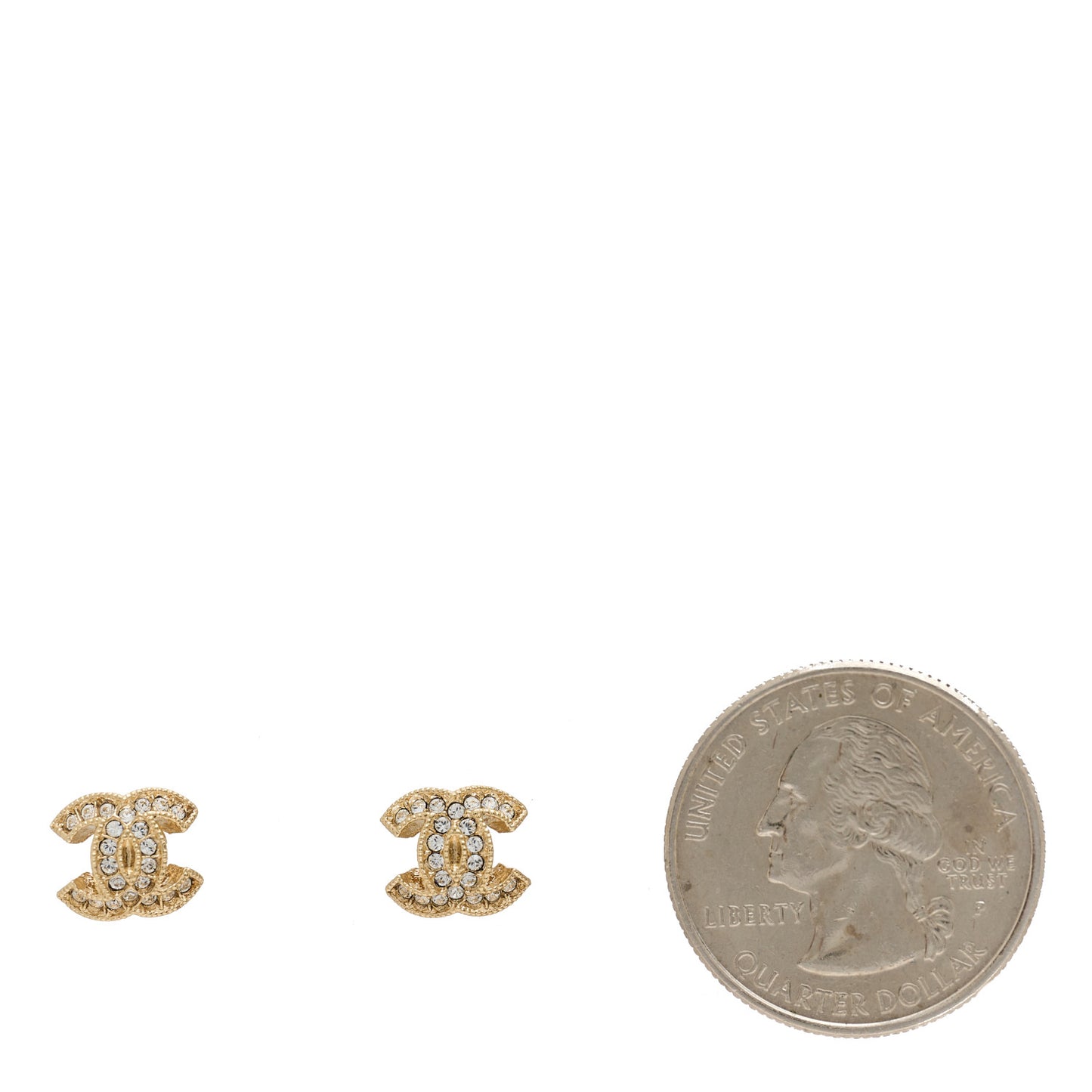 Crystal Mini CC Earrings Gold
