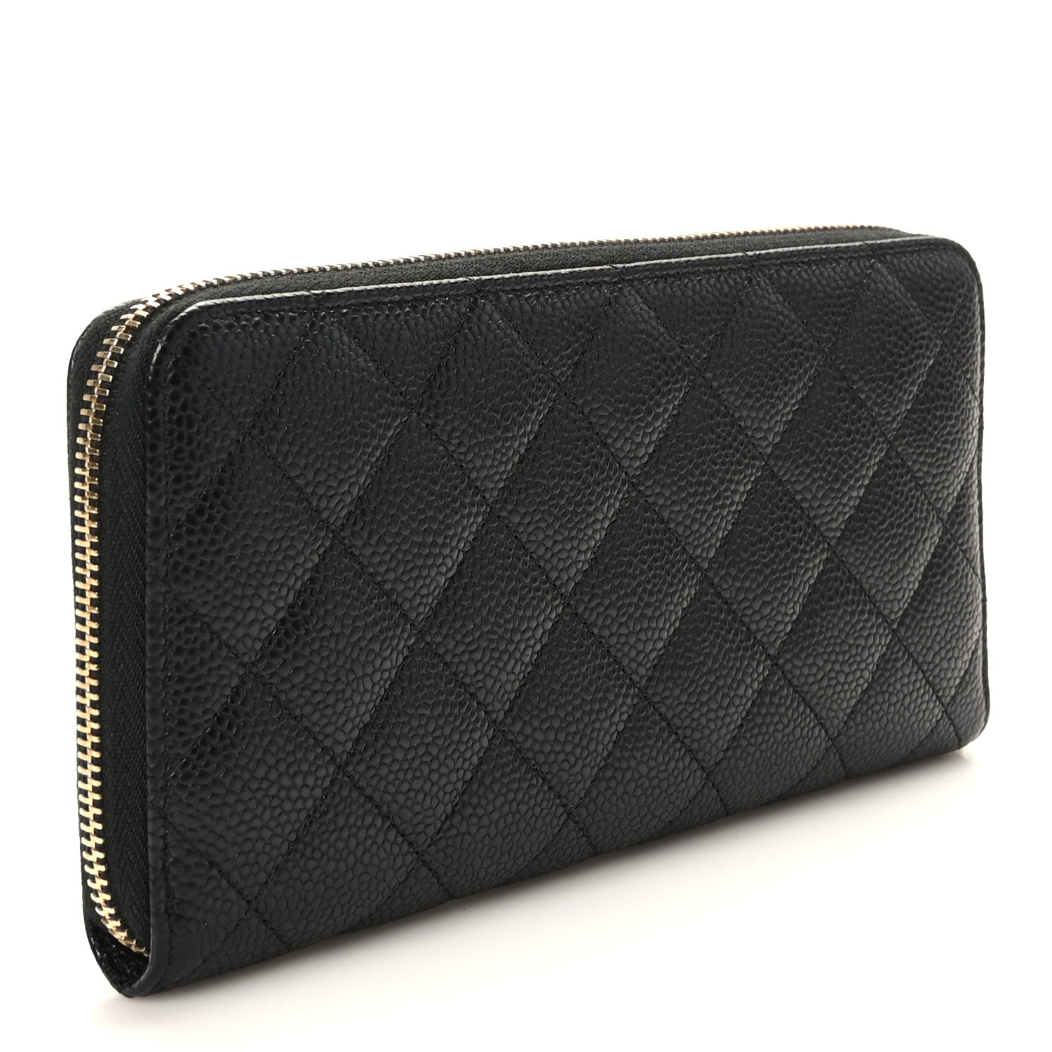 Chanel Caviar Quilted Large Gusset Zip Around Wallet Black 3 of 9