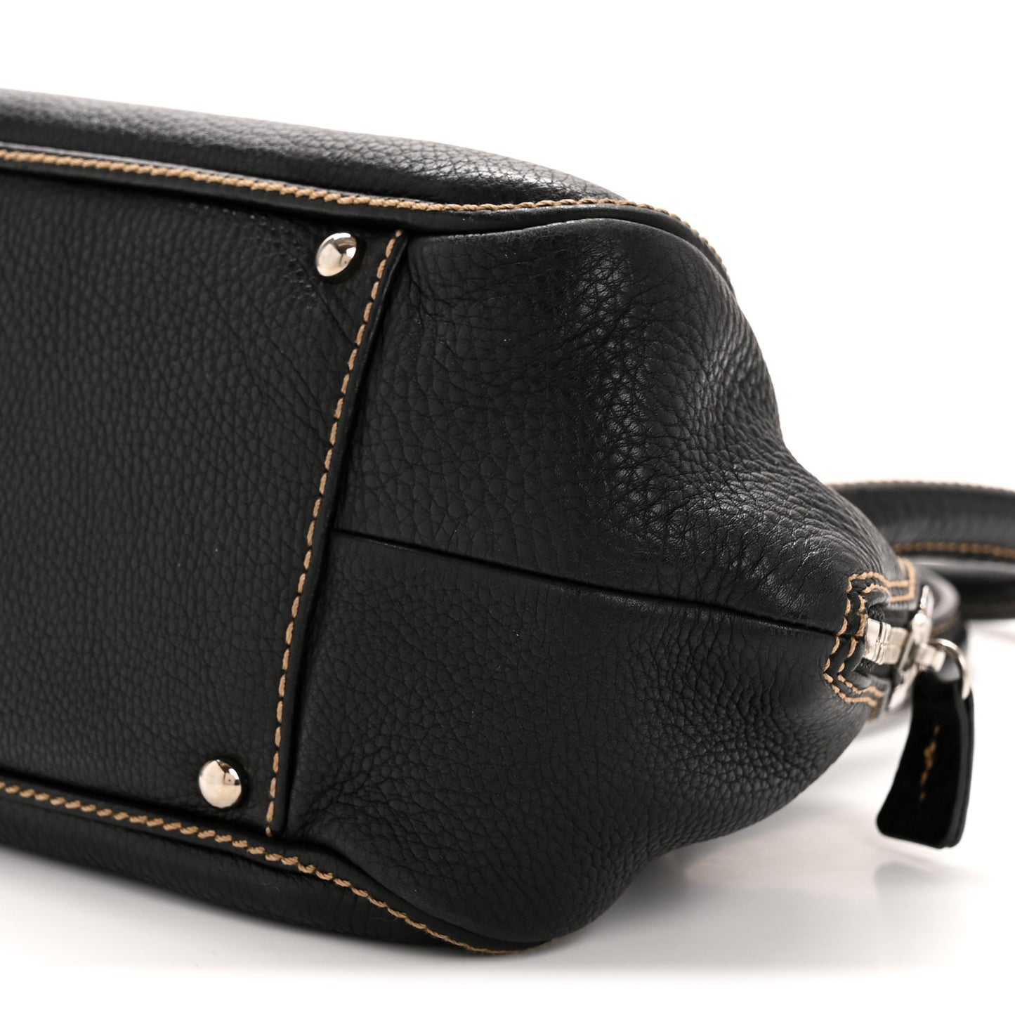 Calfskin Small Tassel Bowler  Black