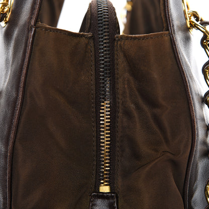 Prada Nappa Tessuto Nylon Chain Tote Caffe 11 of 16