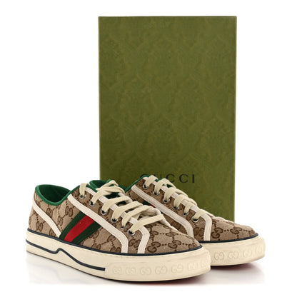 Gucci GG Monogram Web Womens 1977 Tennis Sneakers 40 Beige Ebony Mystic White 12 of 12