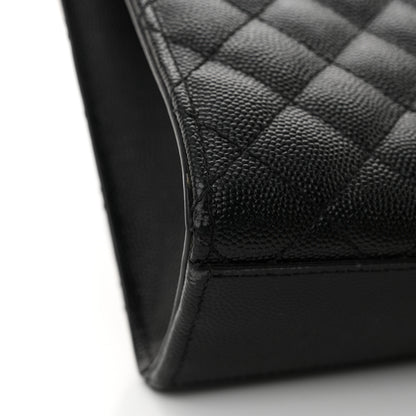 Saint Laurent Grain De Poudre Textured Mixed Matelasse Large Triquilt Monogram Satchel Black 12 of 13