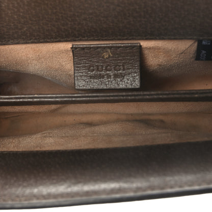 Gucci GG Supreme Monogram Textured Dollar Calfskin Web Mini Ophidia Chain Shoulder Bag Beige Ebony New Acero 5 of 10