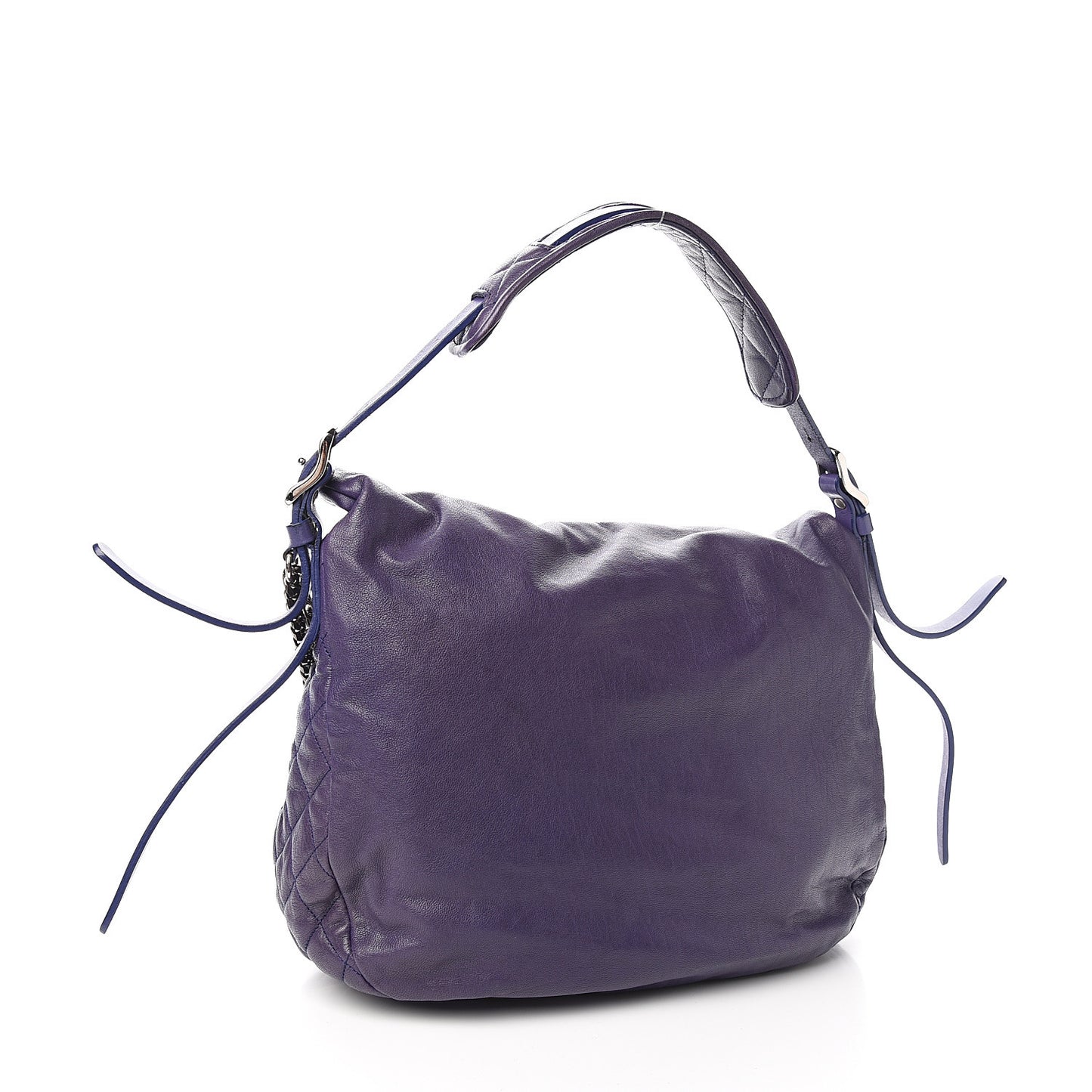 Lambskin Small Biker Hobo Purple