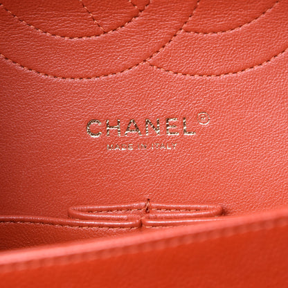 Chanel Pearly Caviar Quilted Jumbo Double Flap Orange 7 of 14