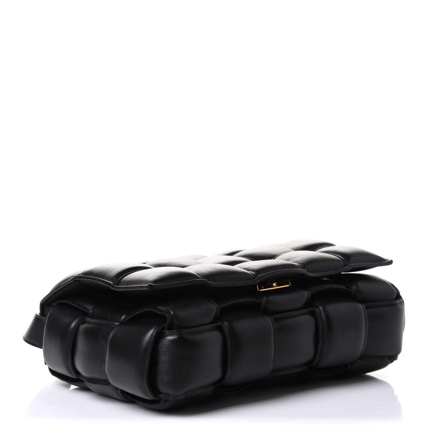 Nappa Maxi Intreccio Padded Cassette Crossbody Bag Black