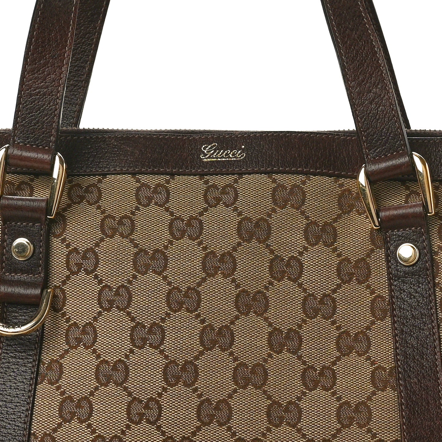 Monogram Medium Abbey Tote Dark Brown