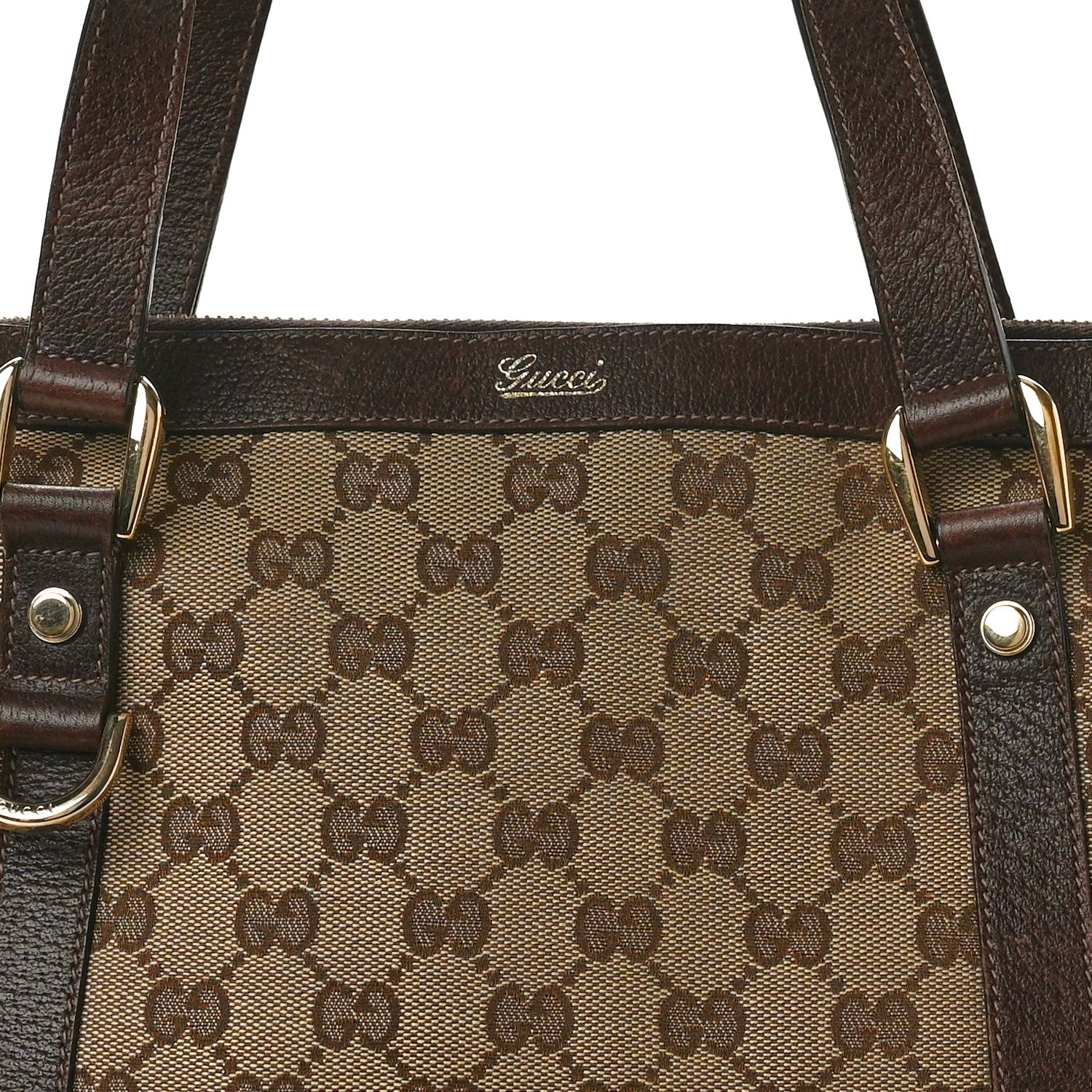 Gucci Monogram Medium Abbey Tote Dark Brown 7 of 12