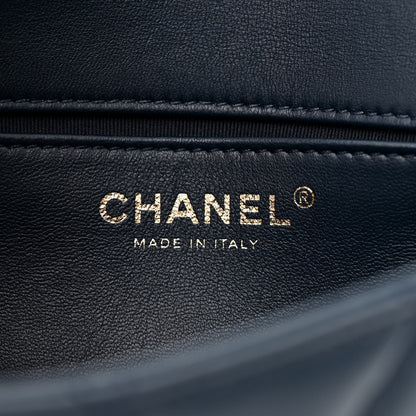 Chanel Lambskin Quilted Braided Messenger Flap Navy Multicolor 6 of 11