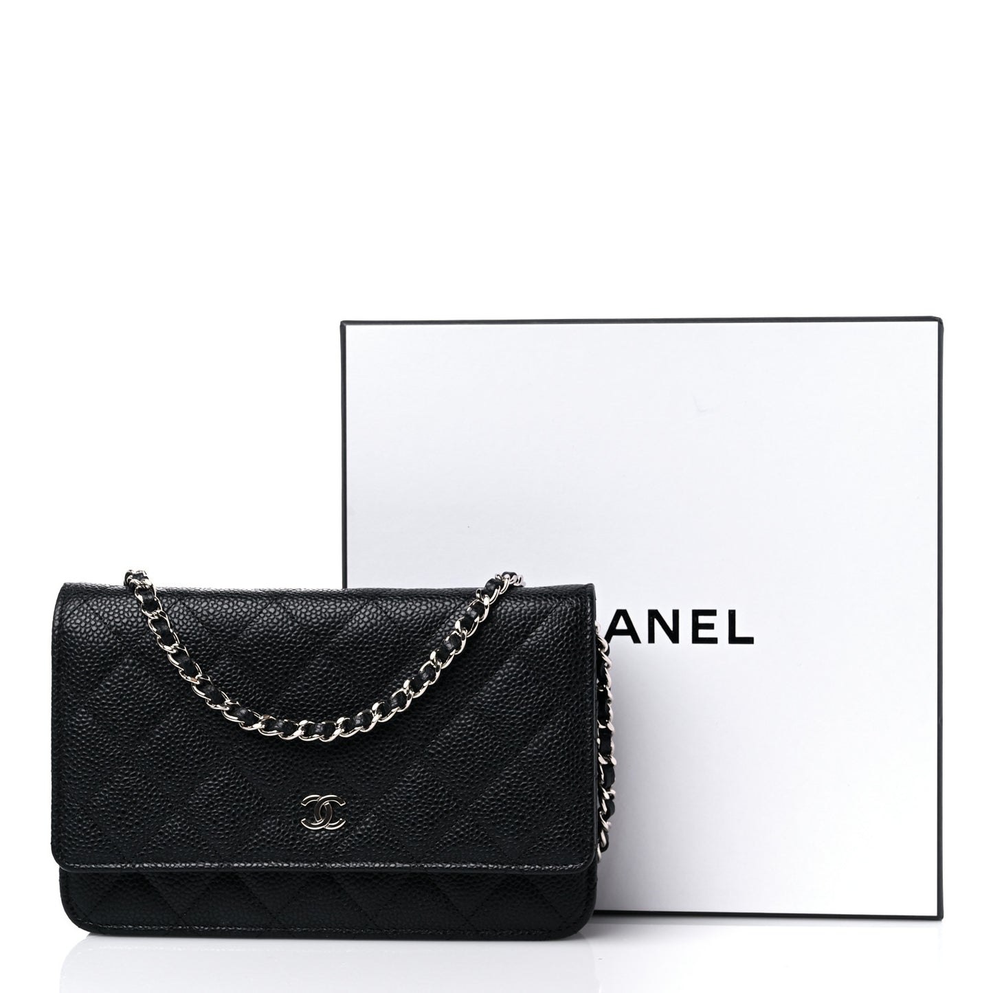 Caviar Quilted Wallet On Chain WOC Black