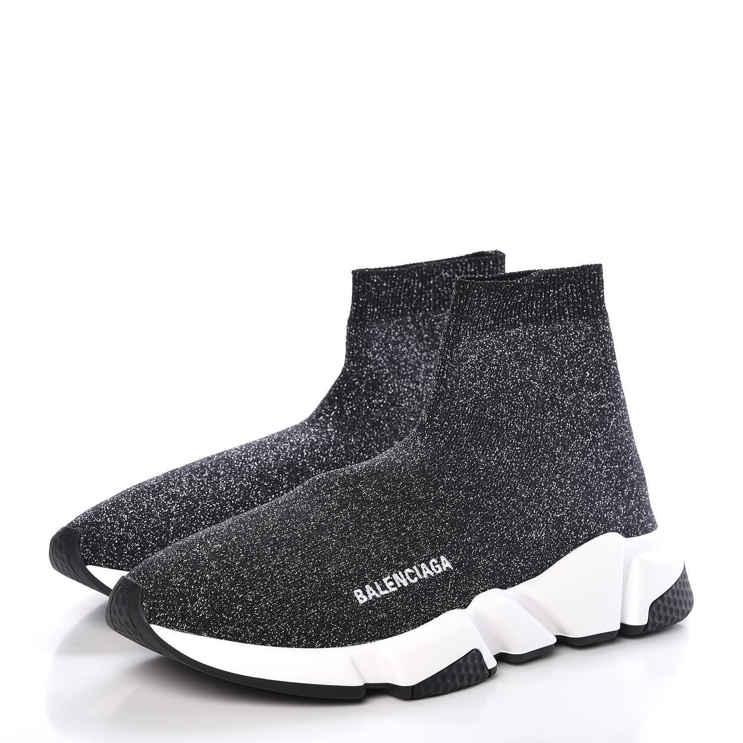 Balenciaga Knit Metal Womens Speed Sneakers 41 Black Gold 3 of 7
