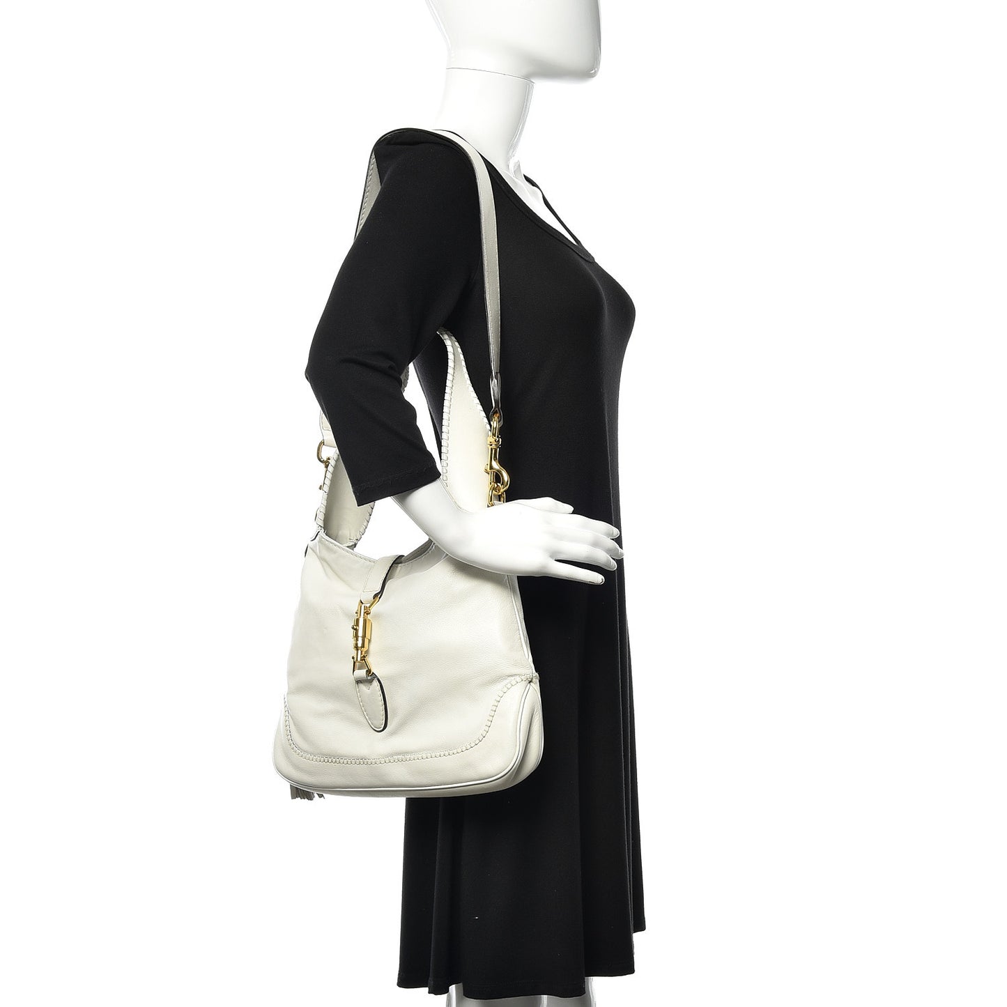 Calfskin Large New Jackie Hobo White