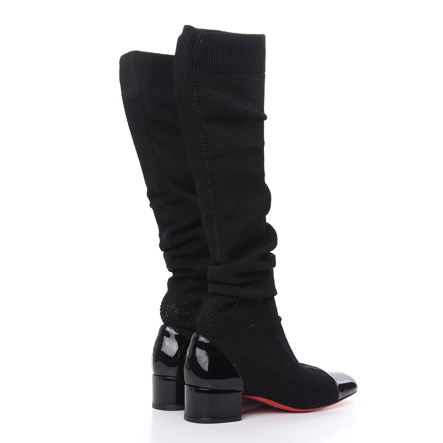 Maille Tricot Patent Trebiba 35 Sock Boots 36.5 Black