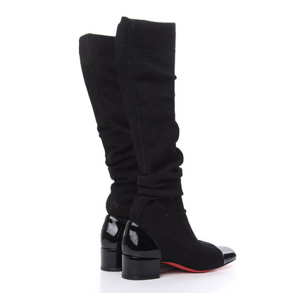 Christian Louboutin Maille Tricot Patent Trebiba 35 Sock Boots 36.5 Black 4 of 8