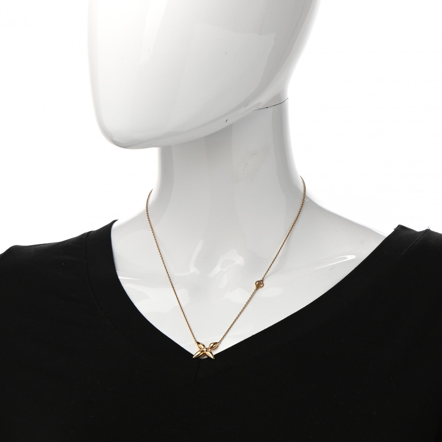 Louis Vuitton Metal Louisette Necklace Gold 2 of 6