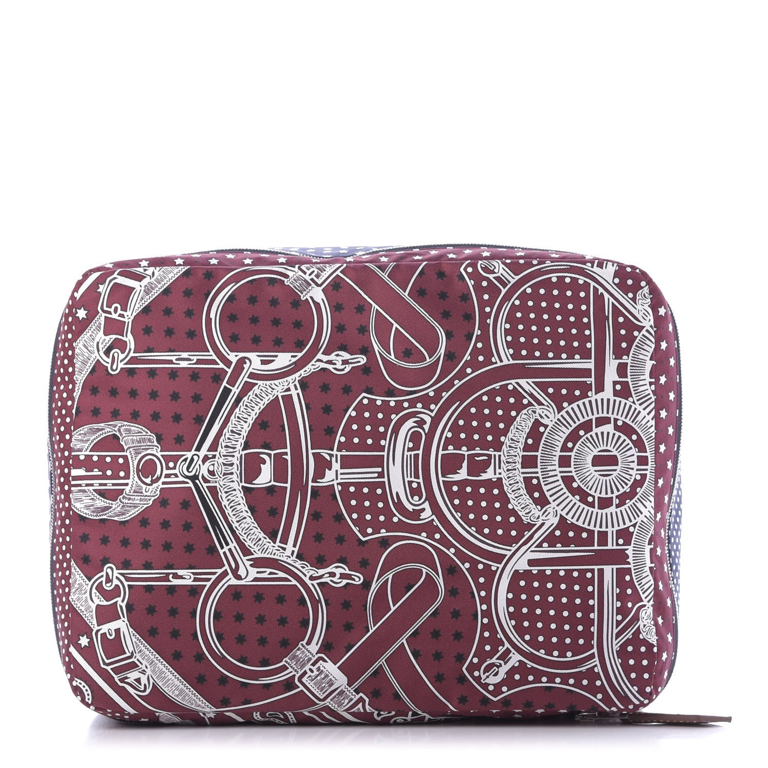Hermes Silk Eperon d'Or Bandana Travelsilk PM Cube Bordeaux Bleu Marine 2 of 11
