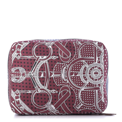 Hermes Silk Eperon d'Or Bandana Travelsilk PM Cube Bordeaux Bleu Marine 2 of 11
