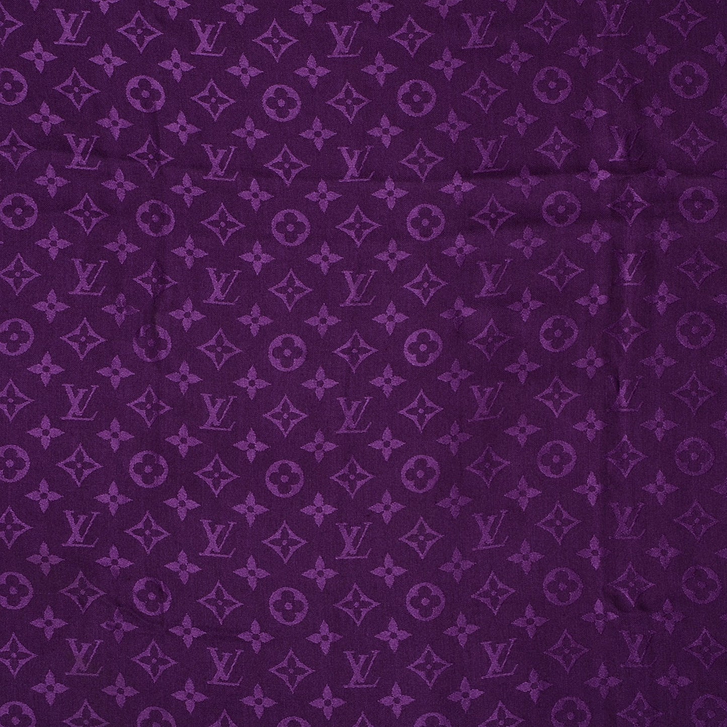 Silk Wool Monogram Shawl Cassis