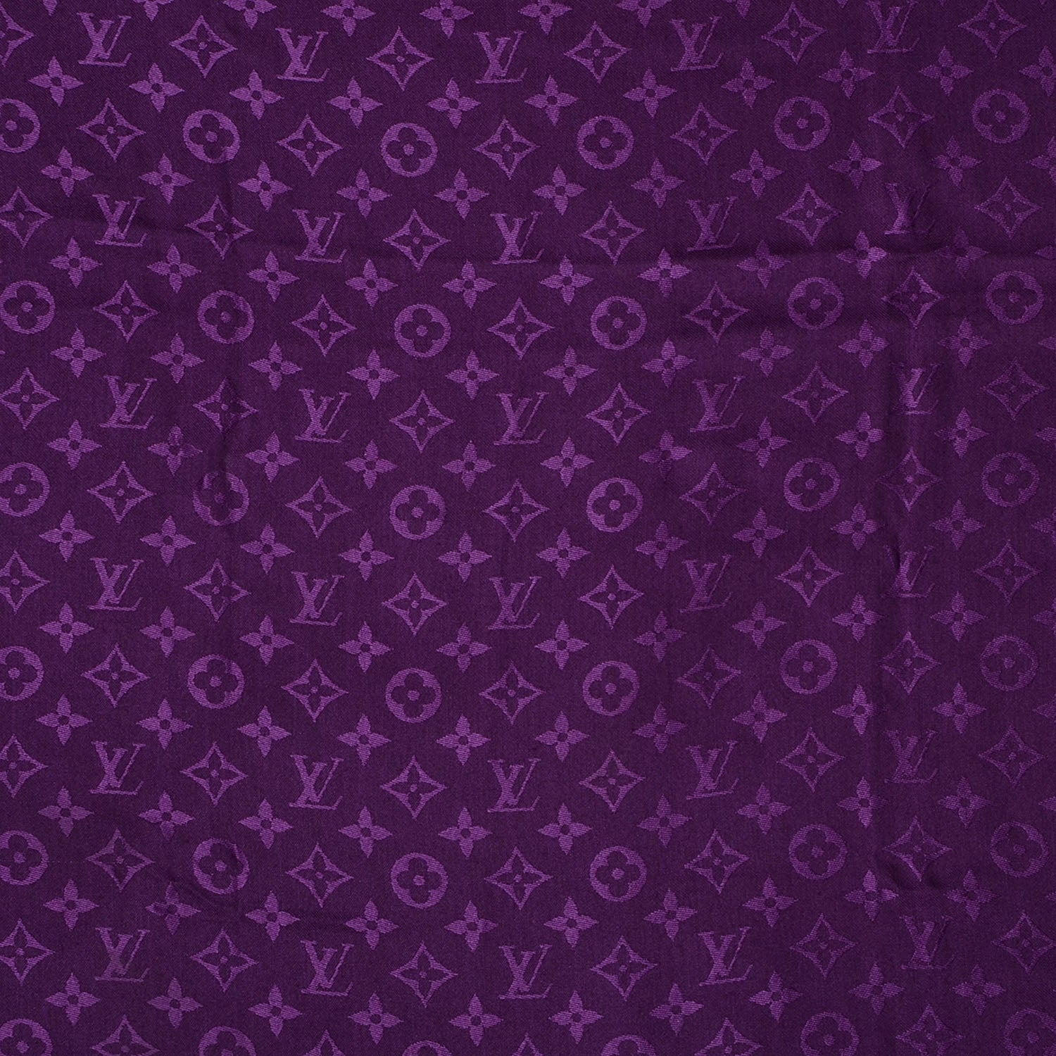 Louis Vuitton Silk Wool Monogram Shawl Cassis 1 of 5