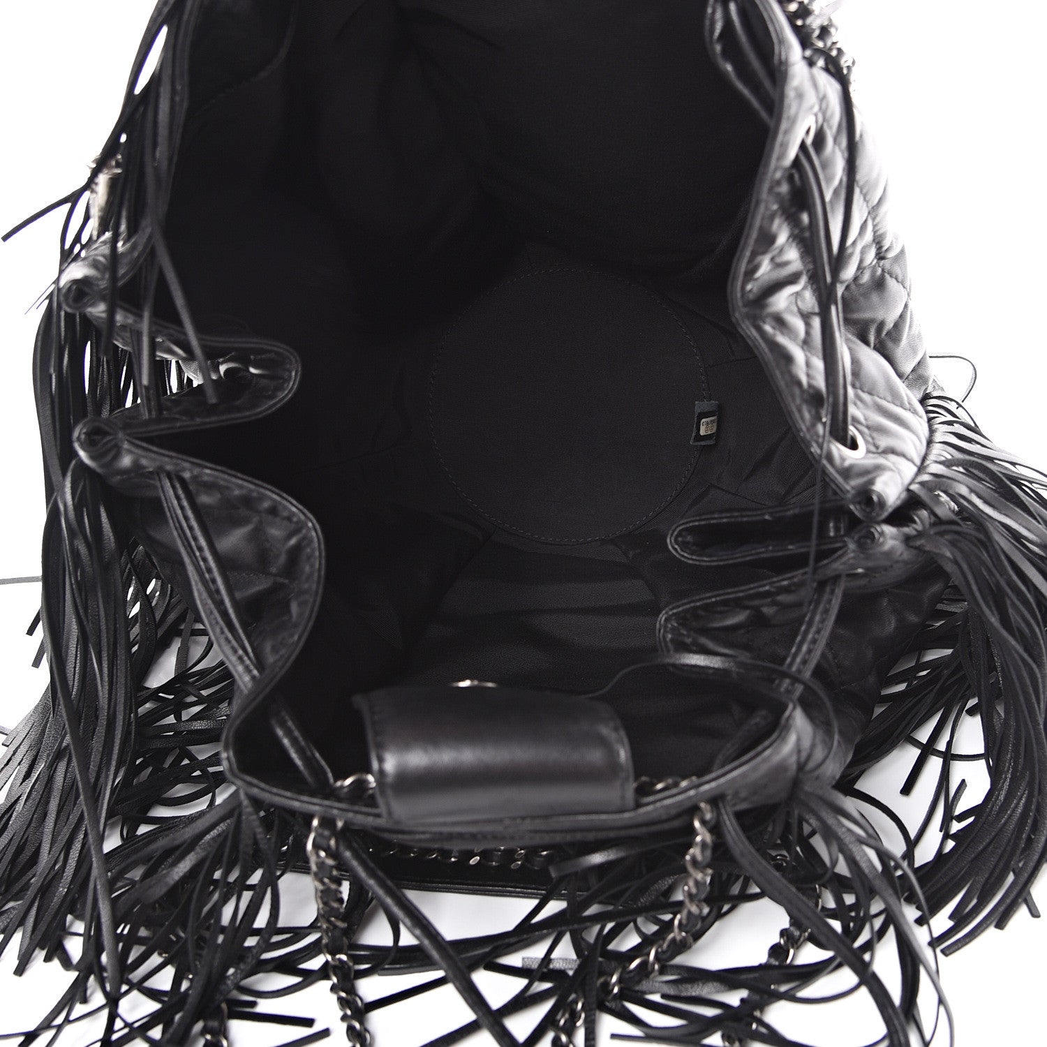 Chanel Lambskin Quilted Western Baluchon Fringe Bag Black 4 of 9