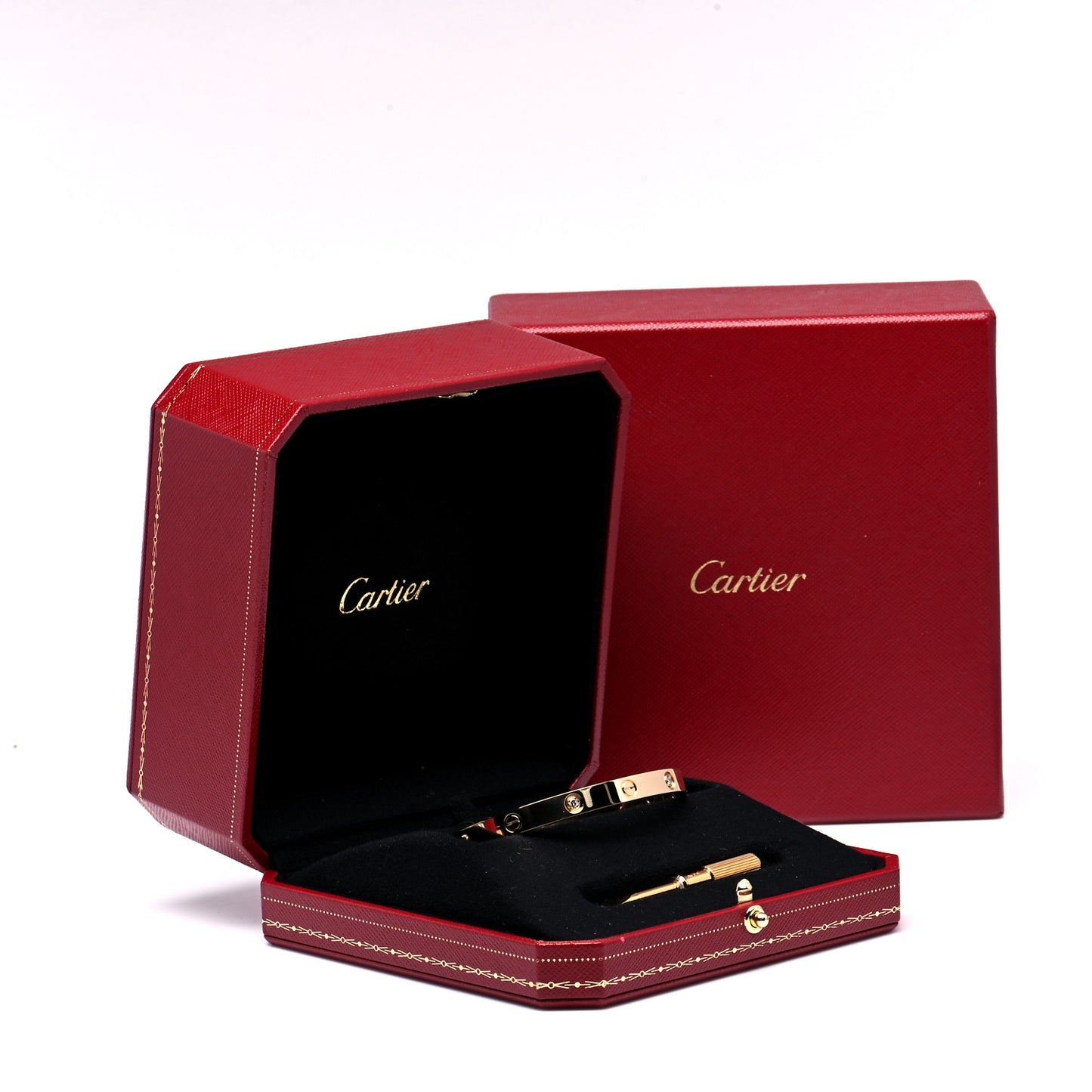 18K Yellow Gold 4 Diamond LOVE Bracelet 18