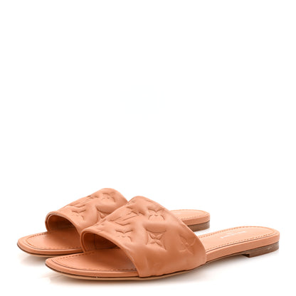 Louis Vuitton Lambskin Embossed Monogram Revival Flat Mules 38 Arizona 4 of 9