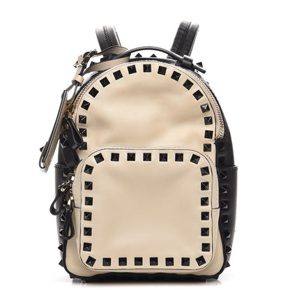 Valentino Garavani Calfskin Mini Rockstud Backpack Black Light Ivory 1 of 8