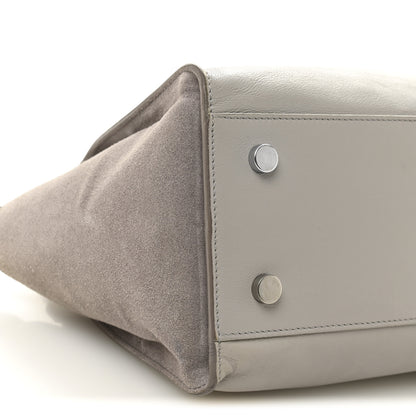 Saint Laurent Calfskin Suede Baby Monogram Downtown Cabas Grey 9 of 11