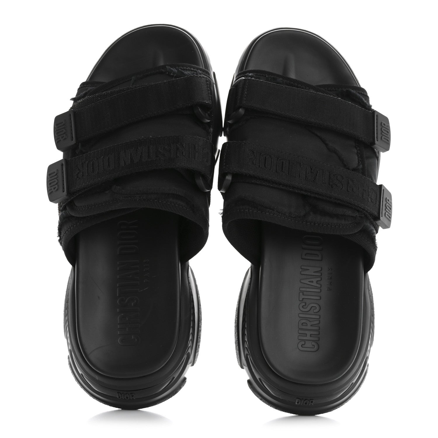Christian Dior Technical Fabric Camouflage D-Wander Slide Sandals 40 Black 2 of 11