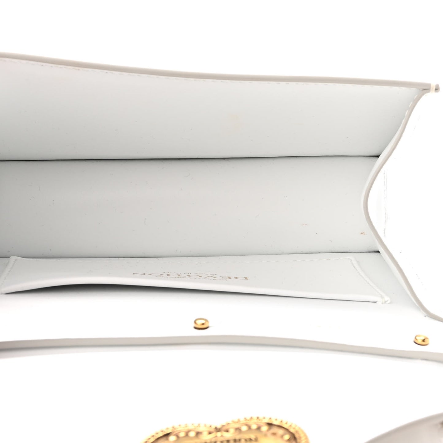 Smooth Calfskin Small Devotion Envelope Top Handle Bag White