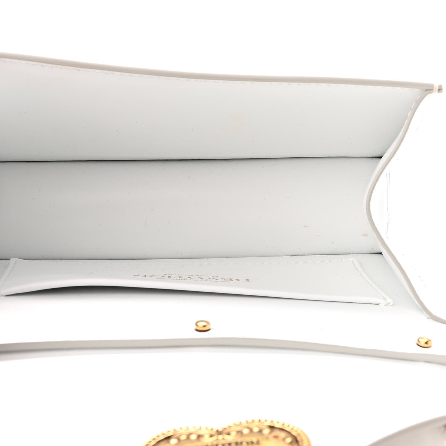 Dolce & Gabbana Smooth Calfskin Small Devotion Envelope Top Handle Bag White 5 of 10