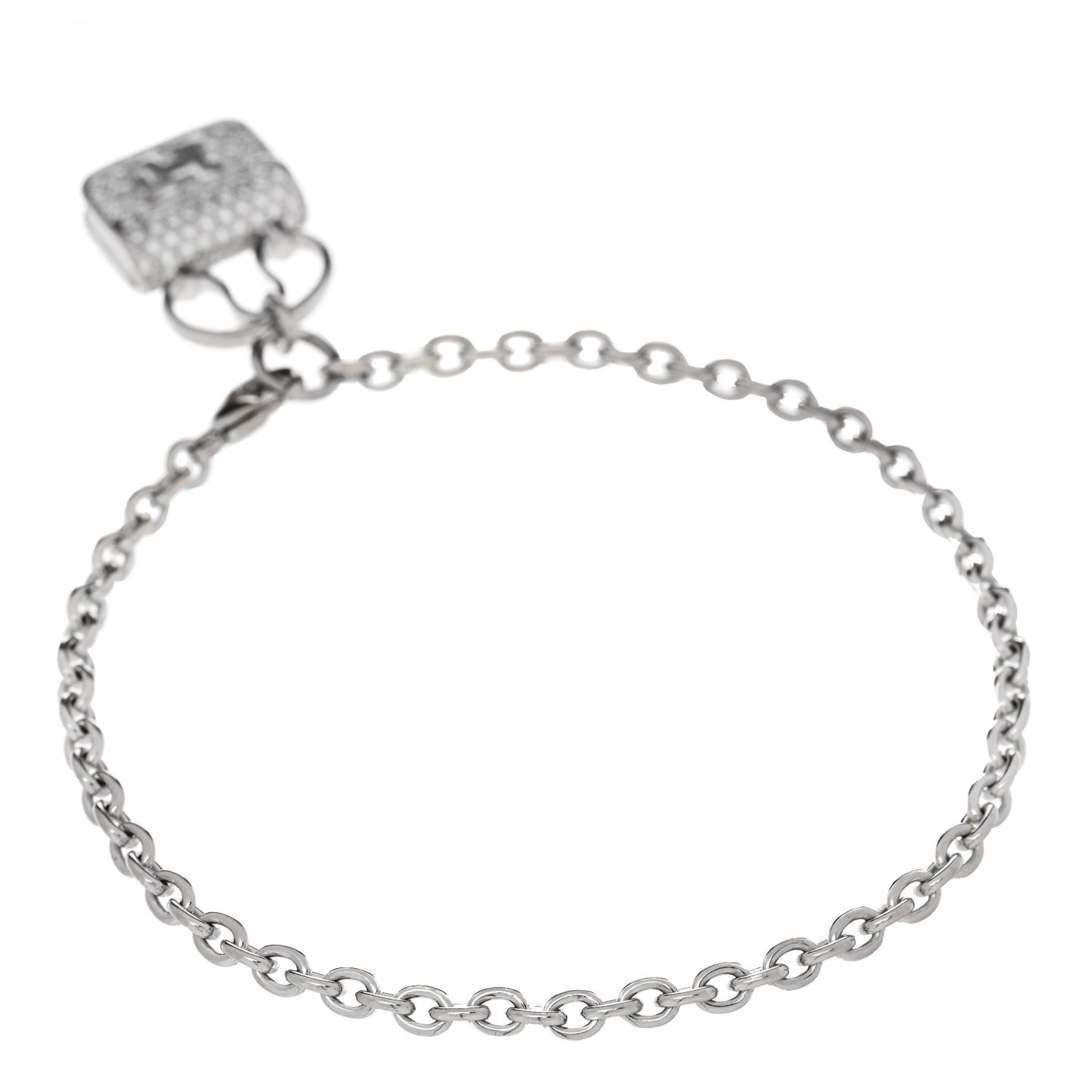 18K White Gold Diamond Constance Amulettes Bracelet LG