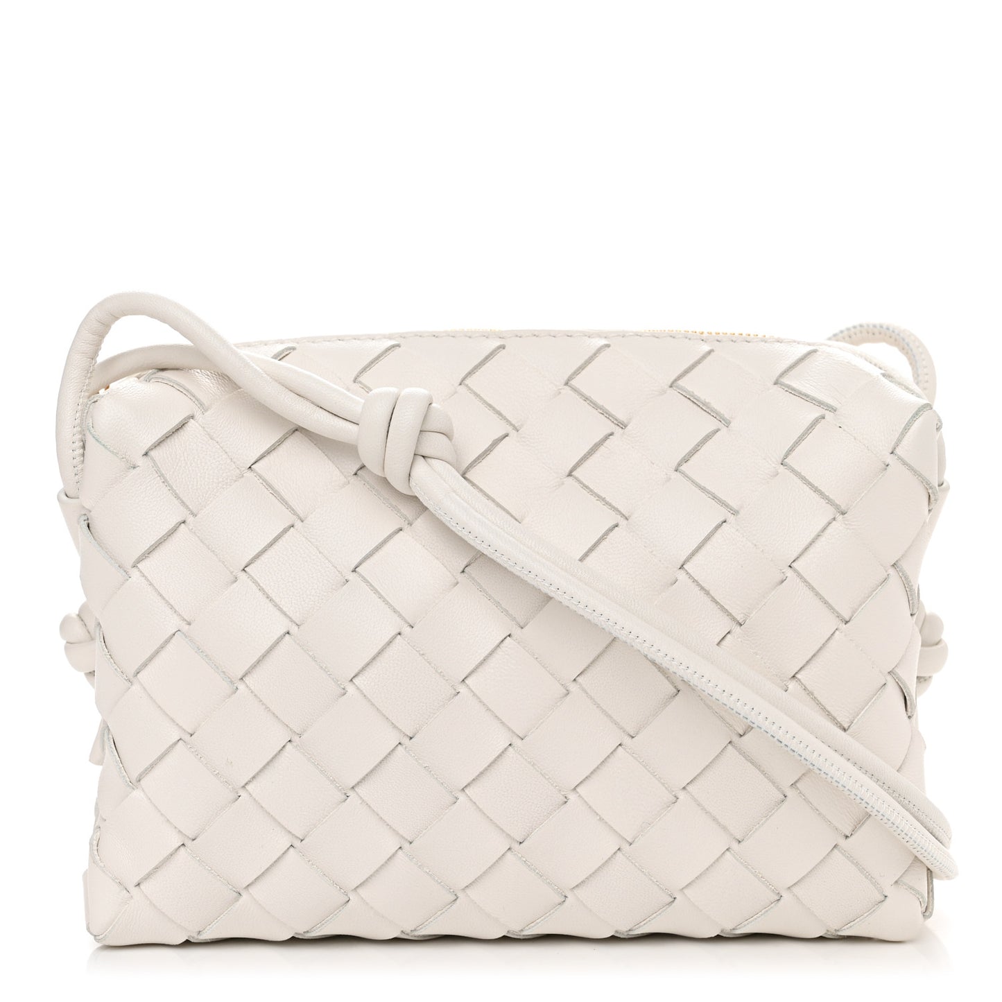 Nappa Intrecciato Mini Loop Camera Bag White