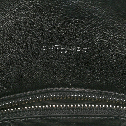Saint Laurent Lambskin Quilted Medium Loulou Puffer Monogram Chain Satchel Black 6 of 11
