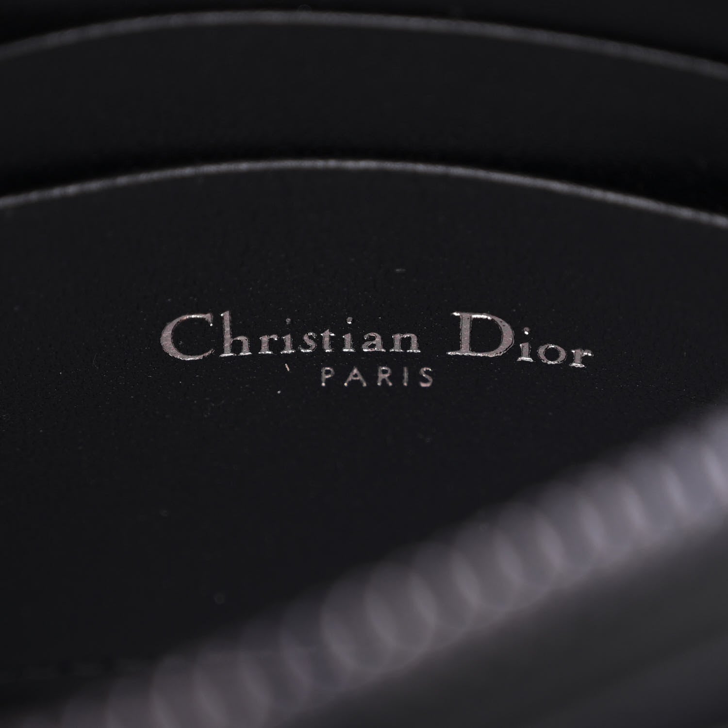 Christian Dior Calfskin Macrocannage Diamond Caro Zipped Pouch With Chain Black 8 of 13