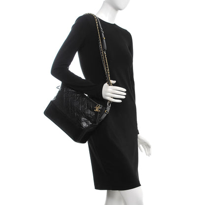 Chanel Aged Calfskin Quilted Medium Gabrielle Hobo Black 4 of 10