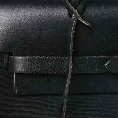 Hermes Toile Vache Calfskin Herbag 30 PM Backpack Black 24 of 28