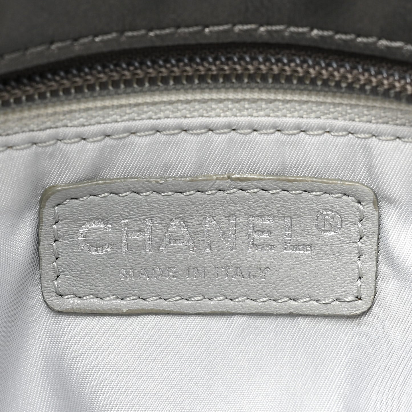 Coated Canvas Quilted Large Paris Biarritz Tote Silver